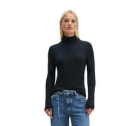 Stehkragenpullover MARC O'POLO "aus Heavy Weight Cotton", Damen, Gr. XL, schwarz (martime blau), Obermaterial: 100% Baumwolle, unifarben, Pullover Stehkragenpullover (90099705-XL) martime blau