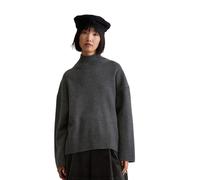 Stehkragenpullover MARC O'POLO DENIM "aus softem Wolle-Mix", Damen, Gr. XS, anthra melange, Obermaterial: 45% Wolle (Schafwolle), 35% Polyamid, 20% Baumwolle, unifarben, Pullover Stehkragenpullover (4