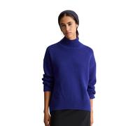 Stehkragenpullover MARC O'POLO DENIM "oversize aus weichem Wolle-Mix", Damen, Gr. S, blau (schwarz acai), Strick, Obermaterial: 50% Baumwolle, 50% Schurwolle, oversize normal, Rippbündchen, Pullover S