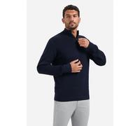 Stehkragenpullover NO EXCESS "No Excess Melierter Half-Zip-Sweater", Herren, Gr. S, night, 55% Baumwolle, 25% Polyacryl, 15% Polyester, 5% Polyamid, Pullover Stehkragenpullover (45311669-S) night