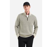 Stehkragenpullover NO EXCESS "No Excess Melierter Half-Zip-Sweater", Herren, Gr. S, stone, 55% Baumwolle, 25% Polyacryl, 15% Polyester, 5% Polyamid, Pullover Stehkragenpullover (28197320-S) stone