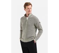 Stehkragenpullover NO EXCESS "No Excess Schwere melierte Strickjacke", Herren, Gr. 3XL, stone, 55% Baumwolle, 25% Polyacryl, 15% Polyester, 5% Polyamid, Pullover Stehkragenpullover (45298103-XXXL) sto