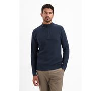 Stehkragenpullover NO EXCESS "No Excess Schwerer gerippter Strickpullover", Herren, Gr. S, blau (night), 88% Baumwolle, 12% Polyamid, Pullover Stehkragenpullover (31731028-S) night
