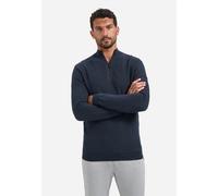 Stehkragenpullover NO EXCESS "No Excess Waffelstrickpullover mit Half-Zip", Herren, Gr. L, night, 84% Baumwolle, 16% Nylon, Pullover Stehkragenpullover (47282064-L) night