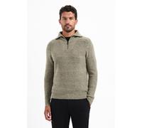 Stehkragenpullover NO EXCESS "No Excess Wollpullover mit hohem Reißverschluss", Herren, Gr. XXL, sand, 41% Acryl, 31% Baumwolle, 17% Nylon, 8% Wolle, 3% Elasthan, Pullover Stehkragenpullover (35874060