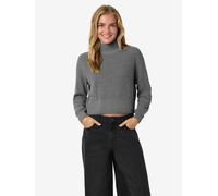 Noisy May - Dara L/S High Neck Medium Grey Melange - Pullover - Grau - XL - 70% Baumwolle, 30% Polyester Grau XL