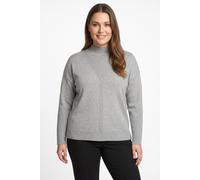 Stehkragenpullover ONLY CARMAKOMA "CARPRINCESS LS HIGHNECK KNT NOOS", Damen, Gr. L, grau (light grau melange), Strick, Obermaterial: 50% Viskose, 27% Nylon, 23% Polyester, unifarben, normal normal, Ru