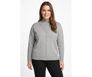 Stehkragenpullover ONLY CARMAKOMA "CARPRINCESS LS HIGHNECK KNT NOOS", Damen, Gr. L, grau (light grau melange), Strick, Obermaterial: 50% Viskose, 27% Nylon, 23% Polyester, unifarben, normal normal, Ru
