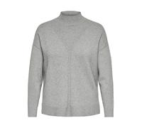 Stehkragenpullover ONLY CARMAKOMA "CARPRINCESS LS HIGHNECK KNT NOOS", Damen, Gr. L, light grau melange, Strick, Obermaterial: 50% Viskose, 27% Nylon, 23% Polyester, unifarben, normal normal, Rundhals,