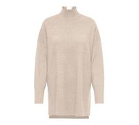 Stehkragenpullover ONLY "ONLIBI LS LOOSE SPLIT NECK CC KNT", Damen, Gr. S (36), grau (weißcap gray detail:melange), Strick, Obermaterial: 50% Viskose, 27% Nylon, 23% Polyester, meliert, normal, Pullov