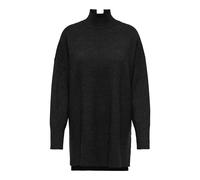 Stehkragenpullover ONLY "ONLIBI LS LOOSE SPLIT NECK CC KNT", Damen, Gr. S (36), schwarz, Strick, Obermaterial: 50% Viskose, 27% Nylon, 23% Polyester, unifarben, normal, Pullover Stehkragenpullover (39