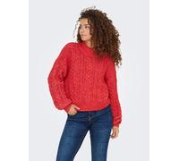 Stehkragenpullover ONLY "ONLIDA LIFE LS HIGH NECK KNT", Damen, Gr. S, salsa detail:melange, Strick, Obermaterial: 82% Polyester, 14% Polyacryl, 4% Wolle, meliert, regular fit, Rippstrickbündchen, Pull