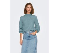 Stehkragenpullover ONLY "ONLKATIA LS DETAIL HIGHNECK CC KNT", Damen, Gr. L, arona detail:melange, Strick, Obermaterial: 50% Viskose, 27% Nylon, 23% Polyester, meliert, regular fit, Rippbündchen, Pullo