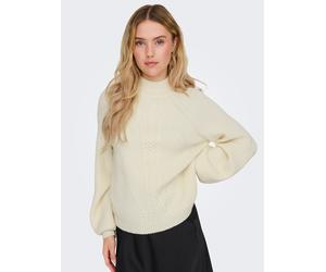 Stehkragenpullover ONLY "ONLKATIA LS DETAIL HIGHNECK CC KNT", Damen, Gr. L, grau (weißcap gray detail:melange), Strick, Obermaterial: 50% Viskose, 27% Nylon, 23% Polyester, meliert, unifarben, regular