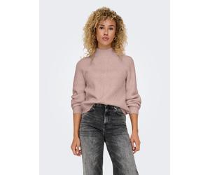 Stehkragenpullover ONLY "ONLKATIA LS DETAIL HIGHNECK CC KNT", Damen, Gr. M, rosa (rose smoke detail:melange), Strick, Obermaterial: 50% Viskose, 27% Nylon, 23% Polyester, meliert, unifarben, regular f