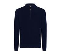 Stehkragenpullover PIERRE CARDIN "Pierre Cardin Pullover", Herren, Gr. M, blau (salute), Obermaterial: 75% Baumwolle CO. 25% Polyamid PA., uni, regular fit, Pullover Stehkragenpullover, mit strukturie