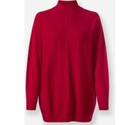 Strickpullover HEINE "Pullover", Damen, Gr. 42, rot, 100% Baumwolle, unifarben, Pullover Strickpullover (19042741-42) rot