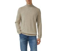 Stehkragenpullover S.OLIVER, Herren, Gr. XL, ecru, Strick, Obermaterial: 50% Wolle, 50% Polyamid, unifarben, regular fit normal, ohne Ausschnitt, Rippbündchen, Pullover Stehkragenpullover, mit Stehkra