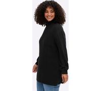 Stehkragenpullover SHEEGO BY JOE BROWNS "Pullover", Damen, Gr. 52/54, schwarz, 73% Polyacryl, 24% Polyester, 3% Elasthan, unifarben, Pullover Stehkragenpullover (20349948-52) schwarz