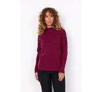 Stehkragenpullover SOYACONCEPT "SC-KANITA 4", Damen, Gr. S, rot (dunkelrot mel), Strick, Obermaterial: 50% Viskose, 27% Polyester, 23% Nylon, meliert, hüftlang, Rippstrickbündchen, Pullover Stehkragen