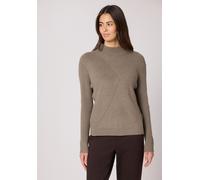 Stehkragenpullover STREET ONE, Damen, Gr. 40, light terra mocha meliert, Web, 37% Baumwolle, 34% Polyacryl, 26% Polyester, 3% Elasthan, unifarben, normal normal, hoch geschlossener Ausschnitt, Rippbün