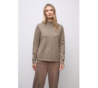 Stehkragenpullover STREET ONE, Damen, Gr. 40, mocha glow meliert, Web, 37% Polyacryl, 29% Baumwolle, 29% Polyester, 5% Nylon, unifarben, normal normal, hoch geschlossener Ausschnitt, Rippbündchen, Pul