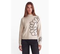 Stehkragenpullover STREET ONE STUDIO, Damen, Gr. 36, beige (creamed sand meliert), Stoff, 30% Polyester, 29% Polyacryl, 21% Viskose, 20% Polyamid, unifarben, normal normal, hoch geschlossener Ausschni