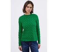 Street One Studio Frauen Pullover mit Zopfmuster in Grün, Gr: 36
