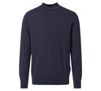 Stehkragenpullover VENTI "VENTI Stehkragenpullover uni", Herren, Gr. S, blau (dunkelblau), 100% Wolle, Pullover Stehkragenpullover (56876936-S) dunkelblau