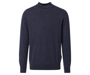 Stehkragenpullover VENTI "VENTI Stehkragenpullover uni", Herren, Gr. XL, blau (dunkelblau), 100% Wolle, Pullover Stehkragenpullover (56876936-XL) dunkelblau