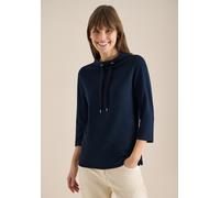 Stehkragenshirt CECIL, Damen, Gr. S (38), universal blau, Stoff, 62% Viskose, 35% Polyester, 3% Elasthan, unifarben, comfort fit normal, hoch geschlossener Ausschnitt, normaler Saum, Shirts Stehkragen