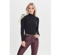 Stehkragenshirt JDY "JDYAVA NEW TURTLENECK TOP JRS NOOS", Damen, Gr. XL, schwarz, Jersey, Obermaterial: 95% Baumwolle, 5% Elasthan, unifarben, sehr figurbetont normal, hoch geschlossener Ausschnitt, S