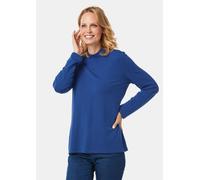 Longpullover GOLDNER "Kurzgröße Stehkragenshirt mit Langarm", Damen, Gr. 25, blau (royalblau), Obermaterial: 95% Modal CMD. 5% Elasthan EL., Sonstiges, Pullover Longpullover, Ohne (27723668-25) royalb