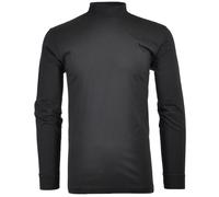 RAGMAN Herren Stehkragen-Pullover - Langarm Basic Stehkragen Regular, Single Jersey, einfarbig, schwarz, L Schwarz