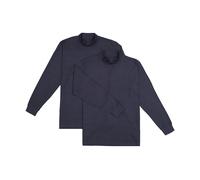 Stehkragenshirt RAGMAN "Set:", Herren, Gr. L, blau (marineblau), Baumwolle, regular fit, hoch geschlossener Ausschnitt, Shirts Stehkragenshirt (20207923-L) marineblau