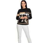 Langarmshirt HEINE "Druck-Shirt", Damen, Gr. 42, gelb (schwarz, camel, bedruckt), 95% Baumwolle, 5% Elasthan, gemustert, mehrfarbig, Shirts Langarmshirt (45949928-42) schwarz, camel, bedruckt
