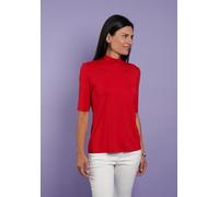 Stehkragenshirt SEIDEL MODEN, Damen, Gr. 34, rot, Jersey, Obermaterial: 95% Viskose, 5% Elasthan, figurumspielend hüftlang, Rundhals, abgesteppte Kante, Shirts Stehkragenshirt, im hüftlangen Schnitt,