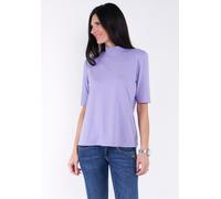 Stehkragenshirt SEIDEL MODEN, Damen, Gr. 46, lila (flieder), Jersey, Obermaterial: 95% Viskose, 5% Elasthan, figurumspielend hüftlang, Rundhals, abgesteppte Kante, Shirts Stehkragenshirt, im hüftlange