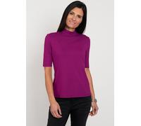 Stehkragenshirt SEIDEL MODEN, Damen, Gr. 48, beere,58, Jersey, Obermaterial: 95% Viskose, 5% Elasthan, figurumspielend hüftlang, Rundhals, abgesteppte Kante, Shirts Stehkragenshirt, im hüftlangen Schn