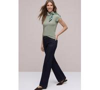 Stehkragenshirt STREET ONE, Damen, Gr. 46, grün (mint leaf), Web, 50% Baumwolle, 50% Modal, unifarben, normal normal, hoch geschlossener Ausschnitt, abgesteppt, Shirts Stehkragenshirt, Basic (17883330