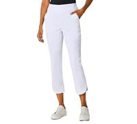 Stehmann 7/8 Hose Damen Weiß - Sommerhose aus Lyocell (Tencel), Schlupfhose mit Stretch & Rundumdehnbund, schmale Stoffhose