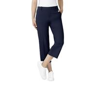 Culotte STEHMANN "FENJA", Damen, Gr. 44, N-Gr, blau (marine,300), Stoff, Obermaterial: 65% Viskose, 30% Polyamid, 5% Elasthan, straight fit 7/8-Länge, Hosen Culotte, Sommerhose mit elastischem Bund un