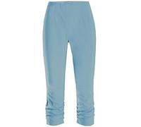 Stehmann Maria-530, stretchige Caprihose bis zum Knie seitlich gerafft Größe 34, Farbe Jeansblau