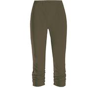 Stehmann Maria-530, stretchige Caprihose, seitlich gerafft Größe 42, Farbe Khaki