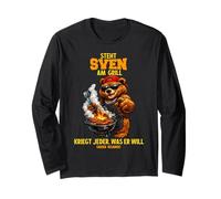 Steht Sven am Grill - lustiger Spruch Bär Namen Grillen Langarmshirt