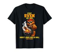 Steht Sven am Grill - lustiger Spruch Bär Namen Grillen T-Shirt