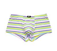 Steifen Boxer Shorts Herren aus Baumwoll-Stretch Männer Unterhosen Hipster Kurz Retroshorts Baumwolle Trunks Stretch Bequem Unterwäsche Männer Herrenunterhose Hellblau M