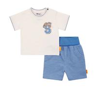 Steiff 2-tlg. Set T-Shirt und Shorts Struktur 74 blau/natur