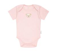 Steiff Baby Body - Strampler, Baumwolle, Bär, Logo, kurzarm, einfarbig, rosa, 50 Rosa
