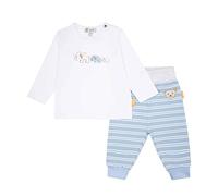 Steiff Baby - Jungen jogger + T-shirt met lange mouwen Shorts Set, Bright White, 80 EU